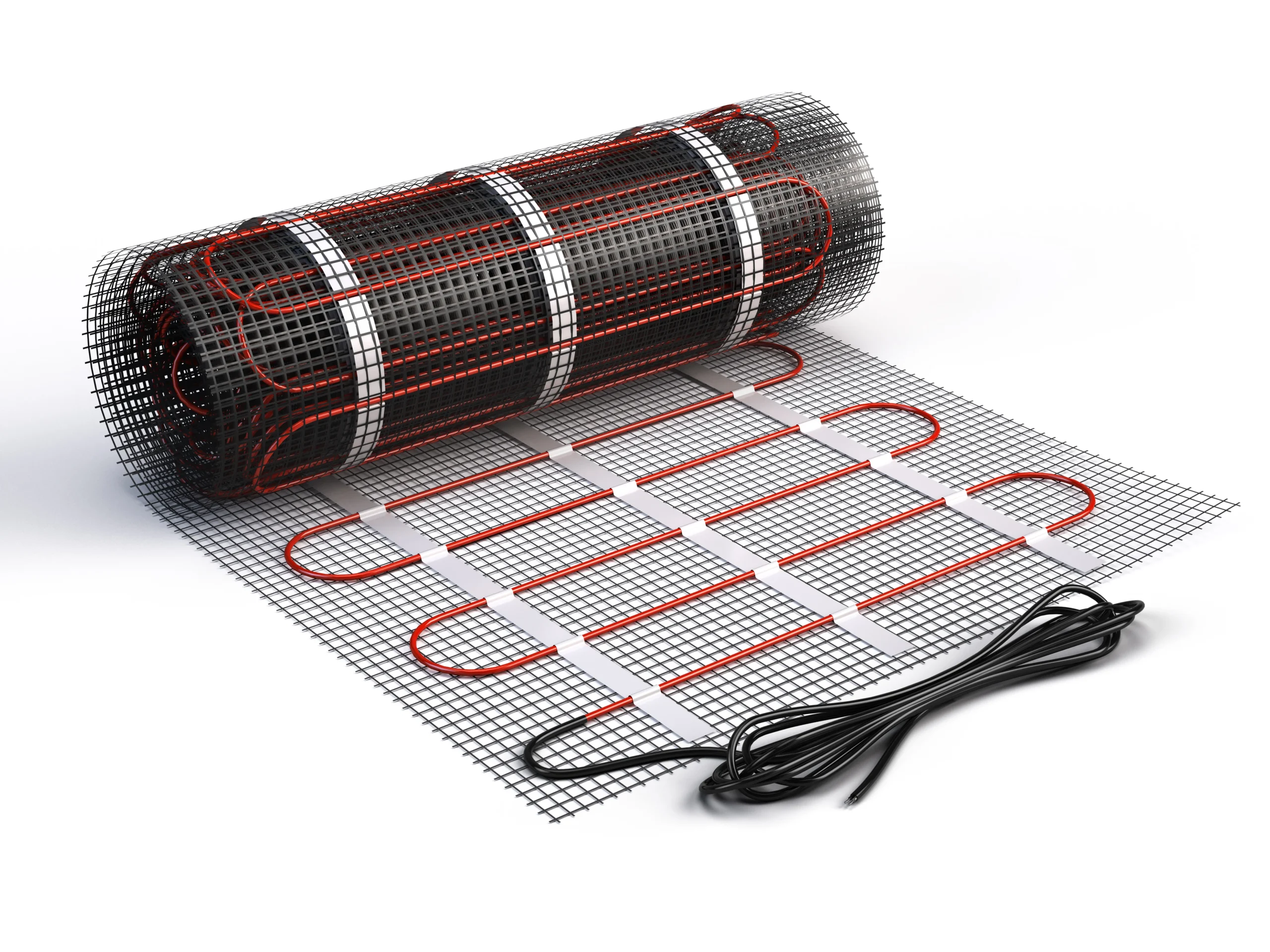 Electric radiant heated driveway mat roll